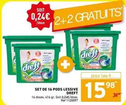 Trafic Dreft - set de 16 pods lessive offre