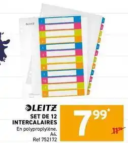 Trafic Leitz - set de 12 intercalaires offre