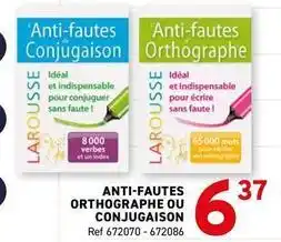 Trafic Larousse - anti-fautes orthographe ou conjugaison offre