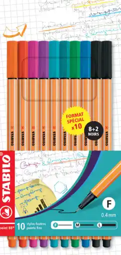 Bureau Vallée Stabilo - 10 feutres d'écriture offre