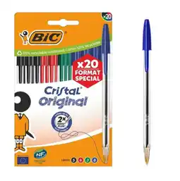 Bureau Vallée Bic - 20 stylos bille cristal offre