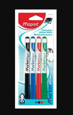 Bureau Vallée Maped - 4 feutres effaçables offre