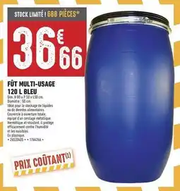Brico Cash Dim - fût multi-usage 120 l bleu offre