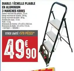 Brico Cash Diable / échelle pliable en aluminium 3 marches kriks offre