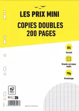 Bureau Vallée Copies doubles - 200 pages - a4 (seyes) - perforées - les prix mini offre