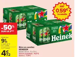 Carrefour HEINEKEN Bière en canettes offre