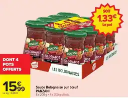 Carrefour PANZANI Sauce Bolognaise pur bœuf offre