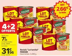 Carrefour PANZANI Raviolis "Lot familial" offre