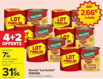 PANZANI Raviolis "Lot familial"
