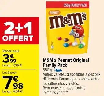 Carrefour M&M's peanut original family pack offre