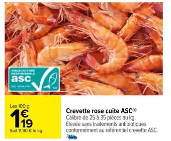 Carrefour Crevette rose cuite ASC offre
