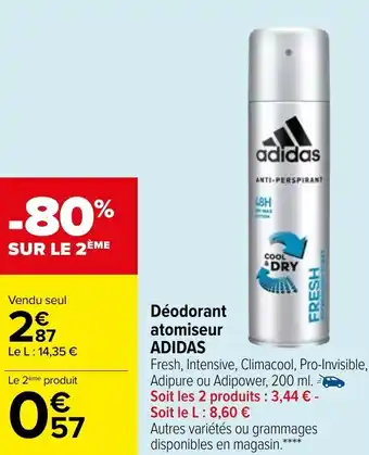 Carrefour Déodorant atomiseur ADIDAS offre