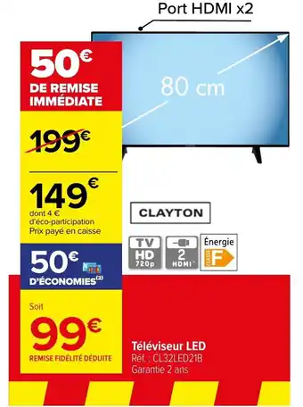 Carrefour Téléviseur LED offre