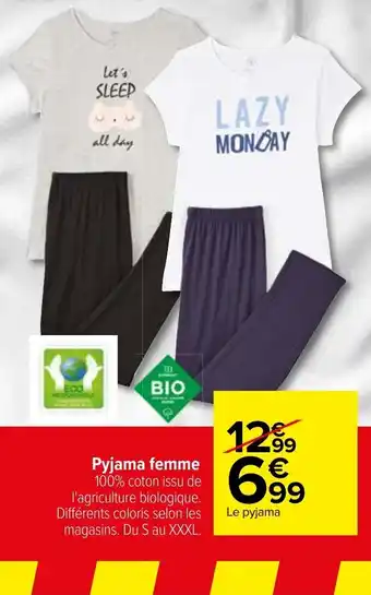 Carrefour Pyjama femme offre