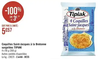 Coquilles saint-jacques à la bretonne surgelées TIPIAK
