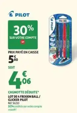 Auchan Supermarché Pilot - lot de 4 frixion ball/clicker filot offre