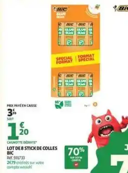 Auchan Supermarché Bic - lot de 8 stick de colles offre