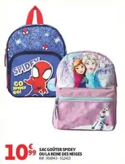 Auchan Supermarché Sac goûter spidey ou la reine des neiges offre