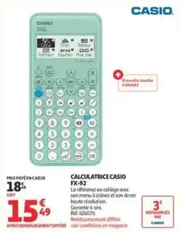 Auchan Supermarché Casio - calculatrice fx-92 offre