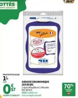 Auchan Supermarché Bic - ardoise ergonomique 20x30 offre