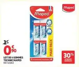 Auchan Supermarché Maped - lot de 4 gommes technic offre