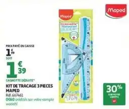 Auchan Supermarché Maped - kit de tracage 3 pieces offre