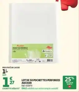 Auchan Supermarché Auchan - lot de 50 pochettes perforées offre