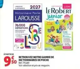 Auchan Supermarché Larousse - retrouvez notre gamme de dictionnaires de poche offre