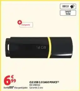 Auchan Supermarché Pouce - cle usb 2.0 16go pouce offre