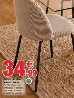 Bazarland Chaise côtelée dossier arche offre