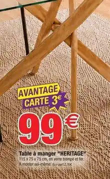 Bazarland Heritage - table à manger heritage offre