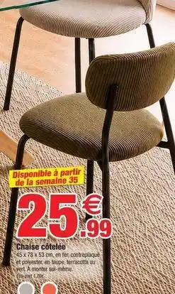 Bazarland Chaise cotelee offre