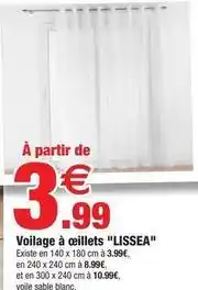 Bazarland Voilage à cillets lissea offre