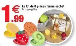 Bazarland Le lot de 6 pinces ferme sachet offre