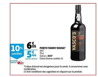 Auchan Porto Tawny Rouge offre