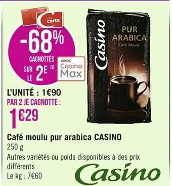 Café moulu pur arabica Casino