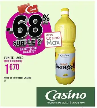 Casino Supermarchés Huile de Tournesol Casino offre