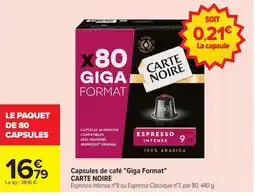 Carrefour CARTE Capsules de café Giga Format offre