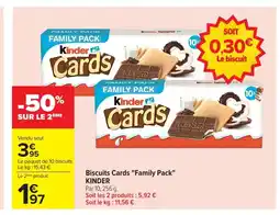 Carrefour KINDER Biscuits Cards Family Pack offre