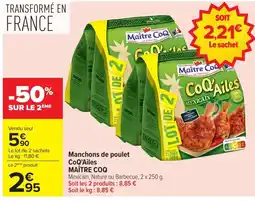 Carrefour MAÎTRE COQ Manchons de poulet CoQ'Ailes offre