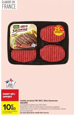 Carrefour SOCOPA hachés au boeuf 15% M.G. Ultra Savoureux offre