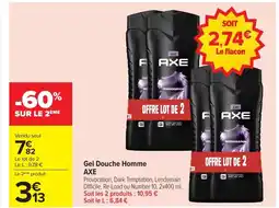 Carrefour AXE Gel Douche Homme offre