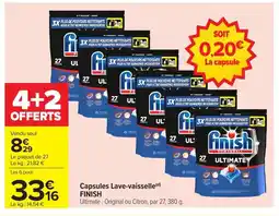 Carrefour FINISH Capsules Lave-vaisselle offre