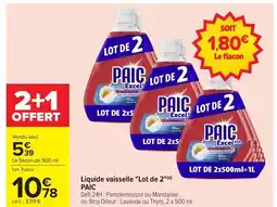 Carrefour PAIC Liquide vaisselle Lot de 2 offre