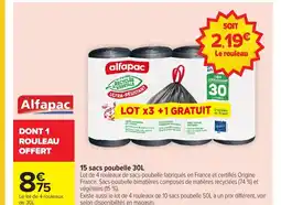 Carrefour 15 sacs poubelle offre