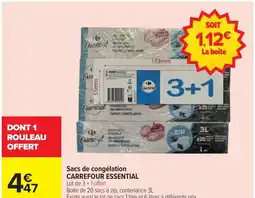 Carrefour CARREFOUR ESSENTIAL Sacs de congélation offre