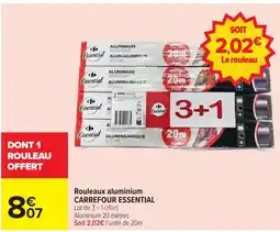 Carrefour CARREFOUR ESSENTIAL Rouleaux aluminium offre