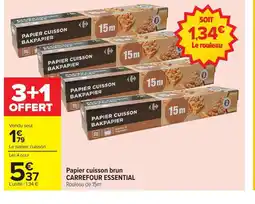 Carrefour CARREFOUR ESSENTIAL Papier cuisson brun offre