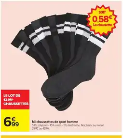Carrefour Mi-chaussettes de sport homme offre