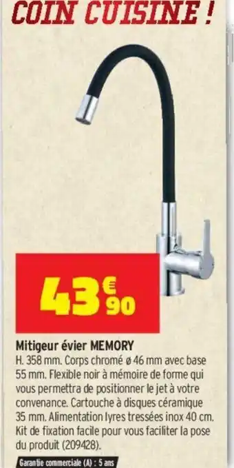 Bricorama Mitigeur évier Memory offre
